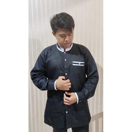 Baju Koko Polos Lengan Panjang Kopel