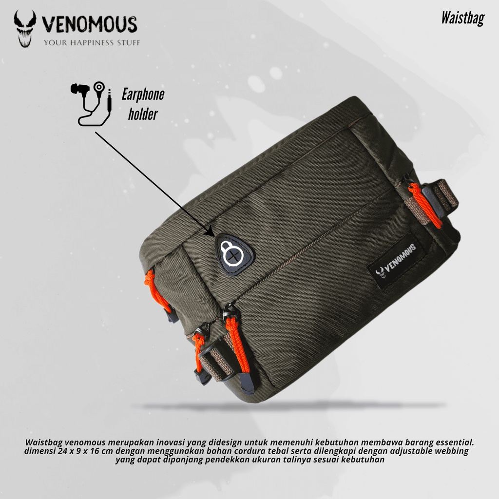 Tas Selempang Bahu Dan Pinggang Import Waistbag Amstar Venom Waterproof Sporty Model Trendi