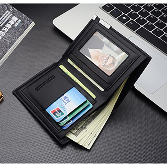 Dompet Pria Lipat Kasual Style Korean Version Dompet Terlaris Masa Kini / Men's Wallet PU Leather