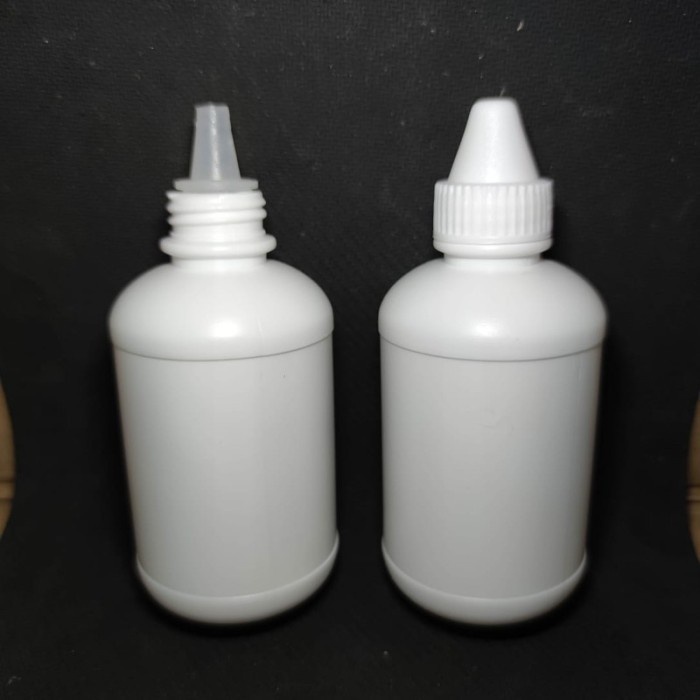 CC BOTOL TETES 100 ml BESAR PLASTIK 100ml LUBANG LANCIP plastik putih