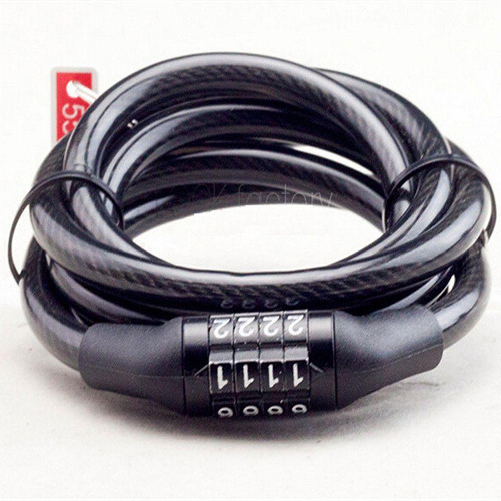 Lanfy Kunci Sepeda Panjang Resettable Steel Spiral Cable Heavy Bicycle Lock Security