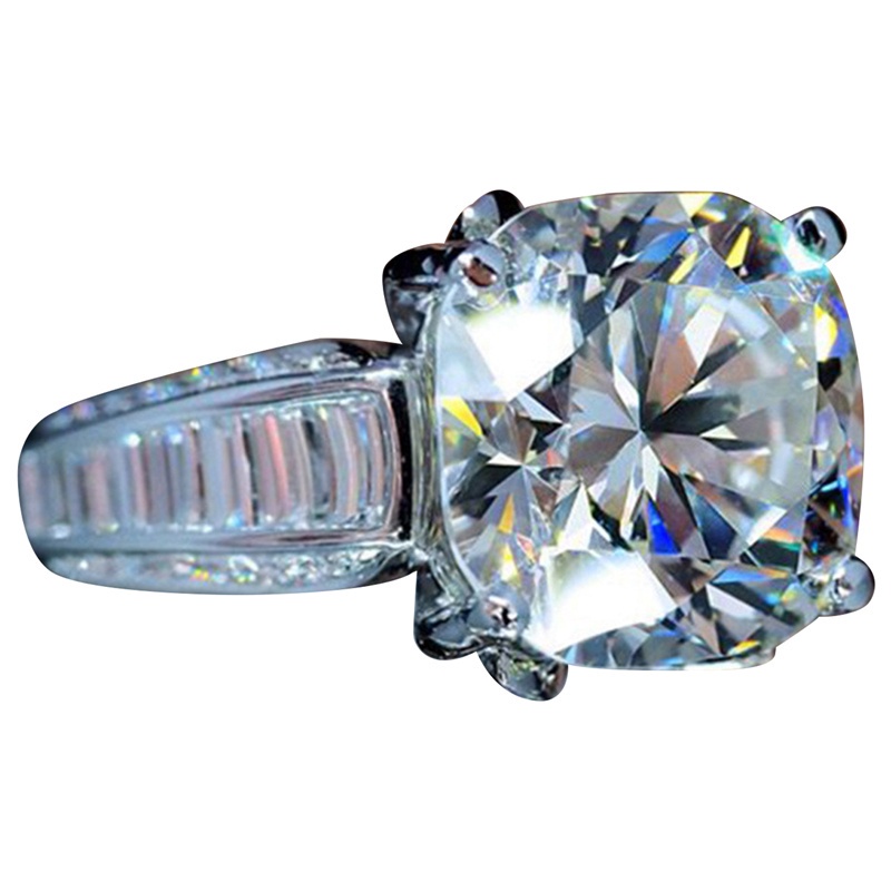 Fancyqube Cincin Cubic Zirconia Inlaid Gaya Elegan Untuk Wanita