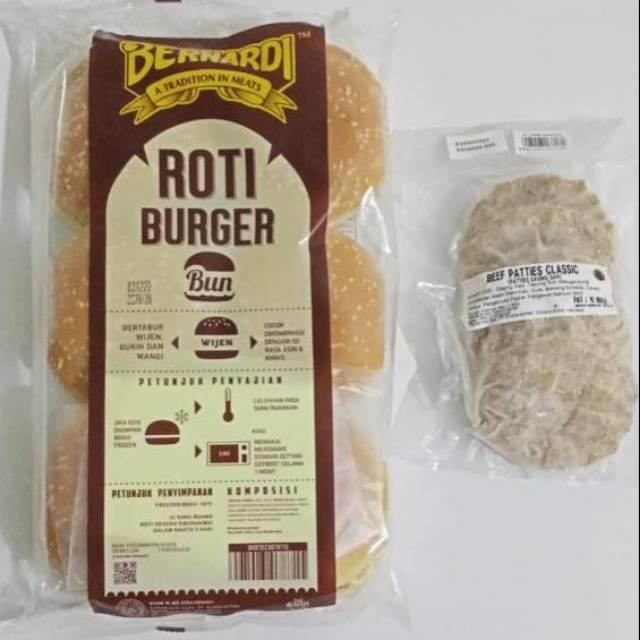 

Bernardi Roti Burger Wijen + Bernardi Beef Patties Classic (Paket)