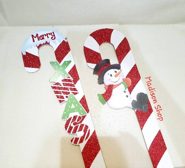 DEKORASI POPSICLE CANDY CANE STICK NATAL TONGKAT DEKOR SANTA XMAS DEKORASI NATAL MURAH