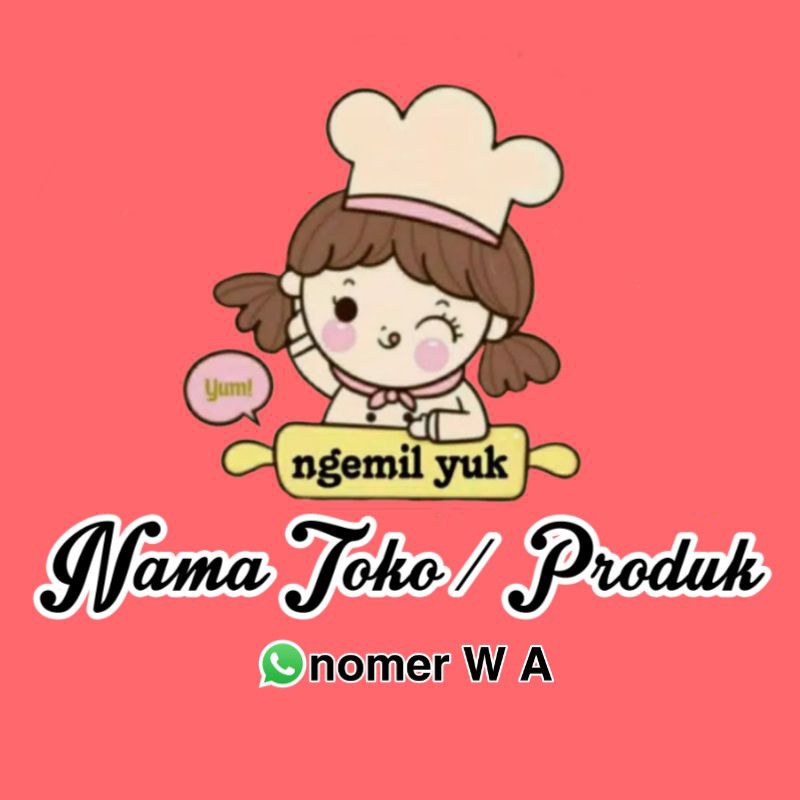 

(MININAM ORDER 100 PCS) Stiker Produk Makanan Gratis Design