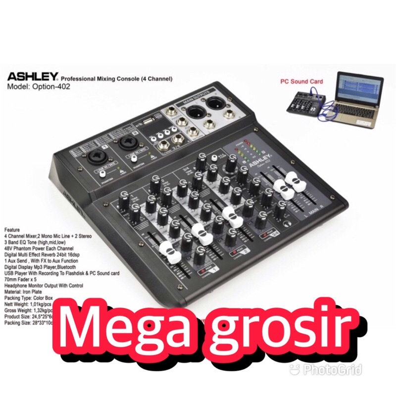 mixer audio ashley option 402 original ashley