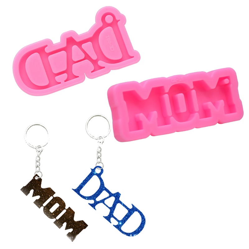 SIY  Mom Dad Resin Mold Letter Mother's Father's Day Keychain Pendant Resin Mold Tool