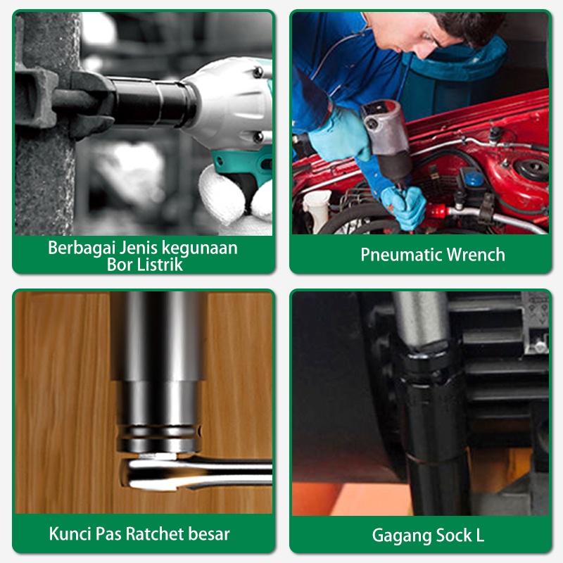 ISKU 1/2 Mata Shock Impact 8-41mm Panjang Dan Pendek Profesional tools 1/2  Impact Socket 8-41mm Mata Sok impact 22mm