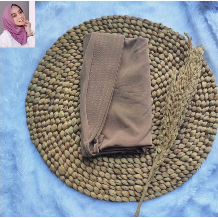 HIJAB SPORT /HIJAB VOLLY INSTAN  BAHAN JERSEY TERBARU-MOCCA