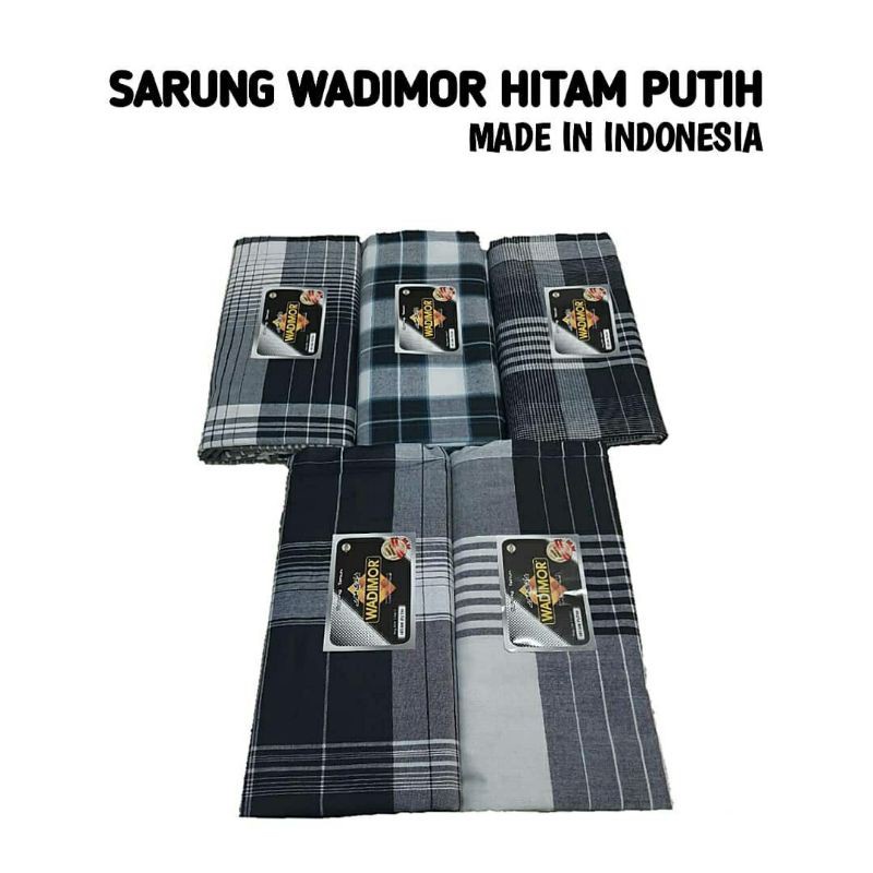 sarung wadimor hitam putih black and white harga grosir