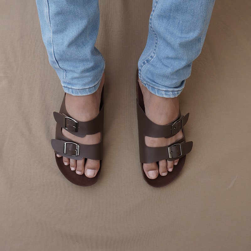 COD Sandal Casual Pria Walkers Gepser 2 Coklat Sendal Slide Puyuh Kasual Slop Santai Terlaris