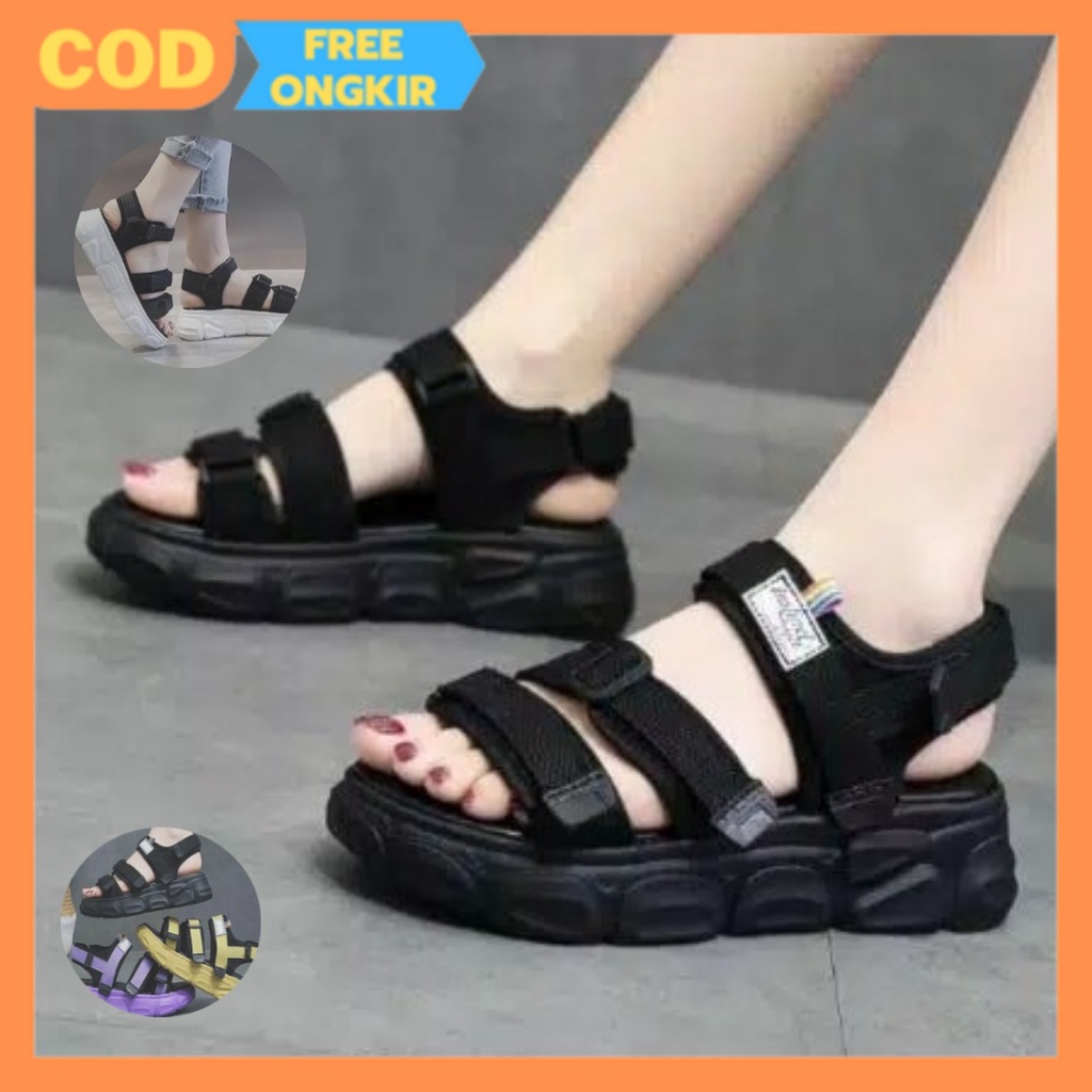 Sandal Gunung Wanita Sendal Cewe Sol Tebal Premium Trendy Casual Style Korea Promo