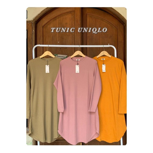 Tunik Premium Kaos Waffle / Simple Tunik / Basic Tunic / Uniqlo / Ukuran JUMBO