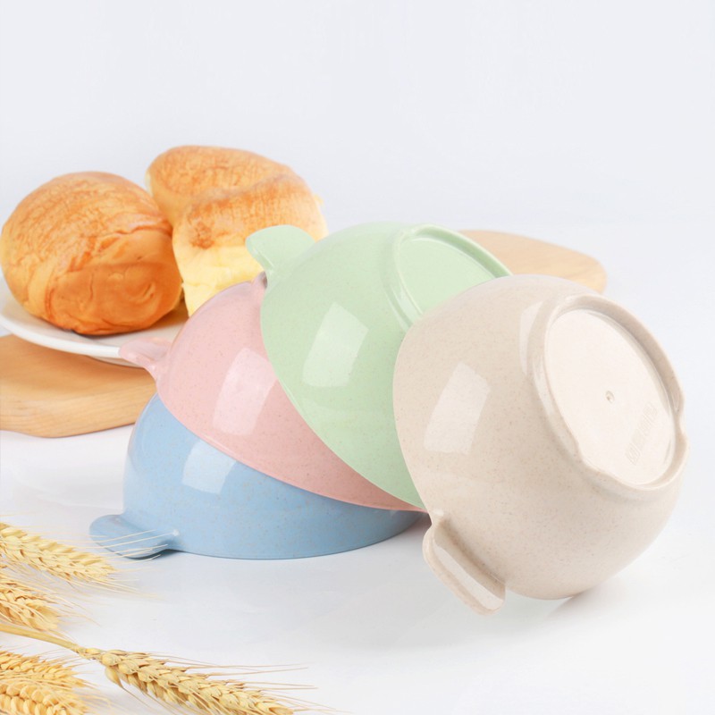 LCX 8 Set Mangkuk Anak Wheat Straw Mangkuk / Bowl + Spoon Tempat Makan Anak