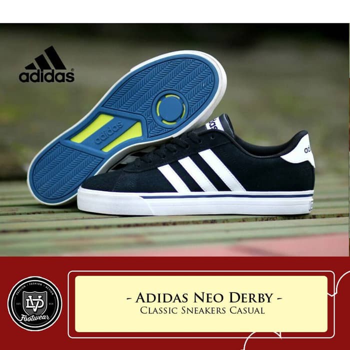 SEPATU ADIDAS NEO DERBY SUEDE BLACK WHITE