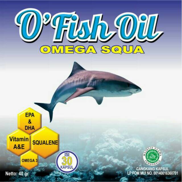 O Fish Oil OMEGA SQUA (10 Botol) Minyak Ikan Hiu Squalene Omega 3