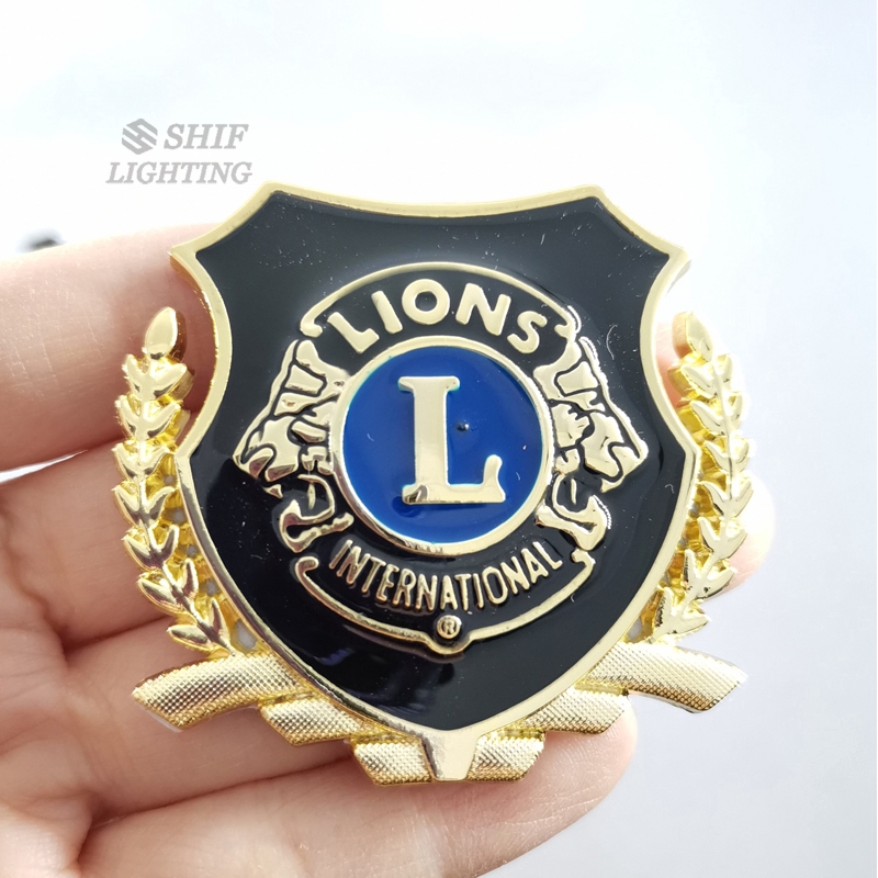 1pc Stiker Emblem Logo Singa Club Internasional Bahan Metal Untuk Dekorasi Mobil