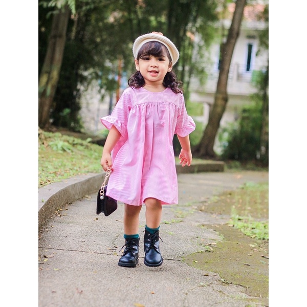 STRIPE DRESS (baju anak perempuan) | Dress anak | Branded | Baju anak | Baju main | Baju jalan-jalan