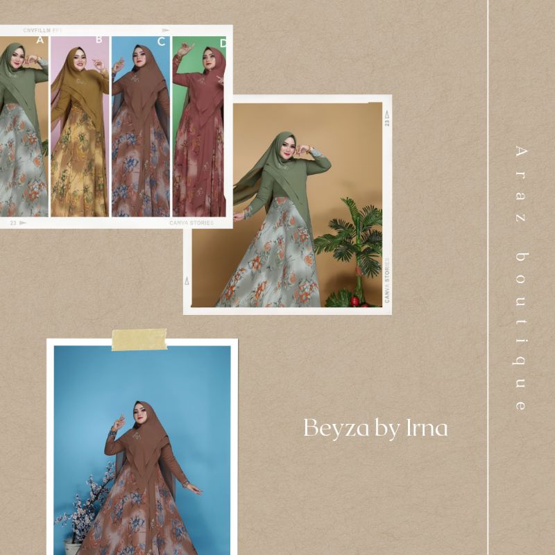 Gamis wanita terbaru/ Gamis terlaris/ Beyza syari by Irna gallery (READY)