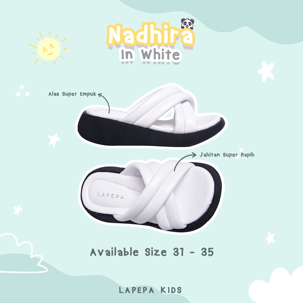 AVLINSTORE - tipe NADHIRA kids Sandal Platform Anak Perempuan Usia 2 sampai 10 Tahun Empuk Anti Selip