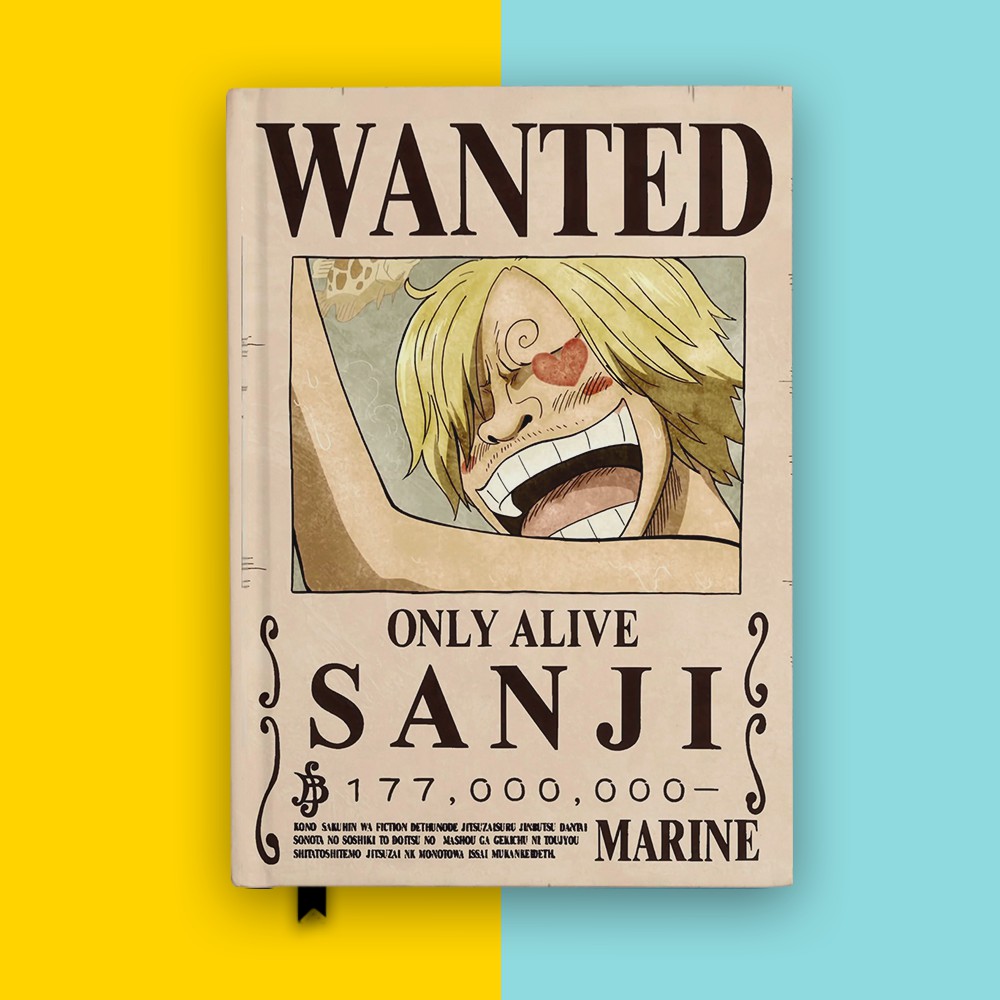 

Notebook One Piece Sanji Wanted Poster Anime Cosplay Buku Tulis Hardcover Jurnal Custom