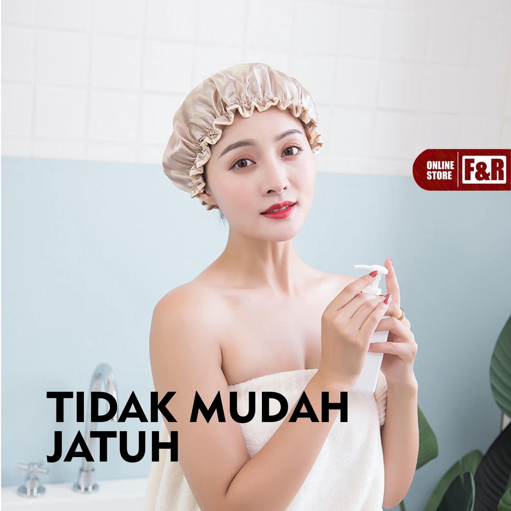 Shower Cap Penutup Kepala Mandi Penutup Rambut Topi Mandi Tutup Kepala Mandi Perlengkapan Mandi