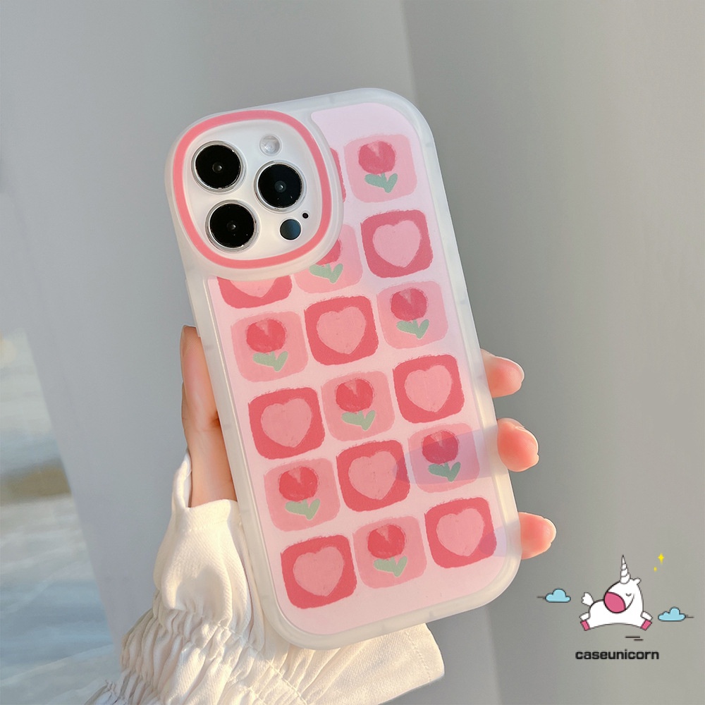 Soft Case Tpu Motif Bunga Tulip Untuk iPhone 11 13 12 Pro Max 7 6 6s 8 Plus X XR XS Max SE 2020