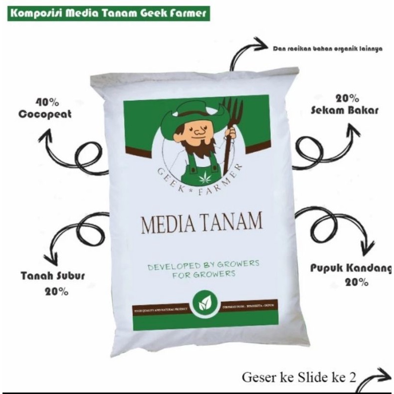 Media Tanam Tanah Organik Premium Geek Farmer