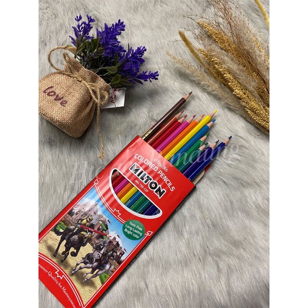 PENSIL WARNA 12 PCS PANJANG MILTON MONTANA | ALAT MENGGAMBAR WARNA-WARNI-2