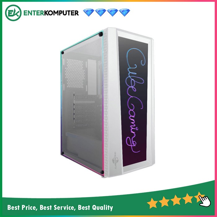 Casing CUBE GAMING WRITE WHITE - ATX - WRITEABLE FRONT &amp; SIDE PANEL