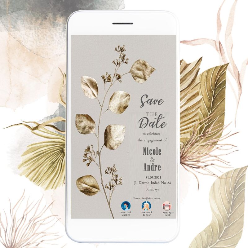 Undangan digital e invitation engagement pertunangan undangan digital full Layar termurah
