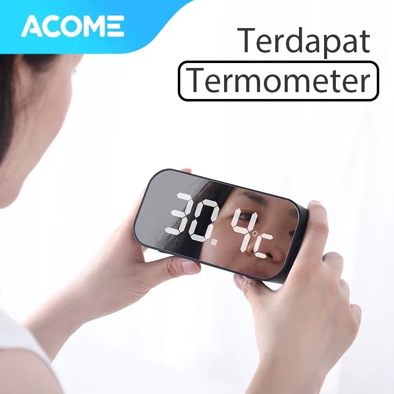 Acome Speaker Bluetooth 5.0 Jam Alarm LED Display Ultra Bass Garansi Resmi 1 Tahun A5