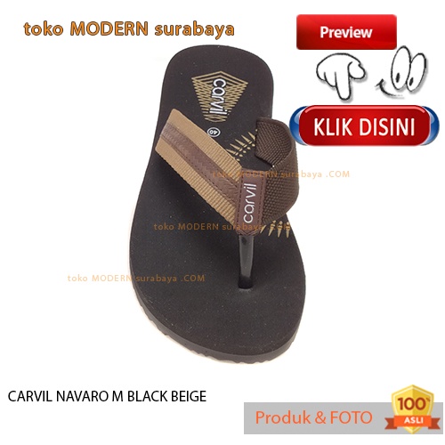 CARVIL NAVARO M BLACK BEIGE sandal pria casual sandal jepit