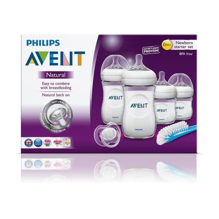 PHILIPS AVENT Natural Newborn Starter Set Bottle Pacifier Brush