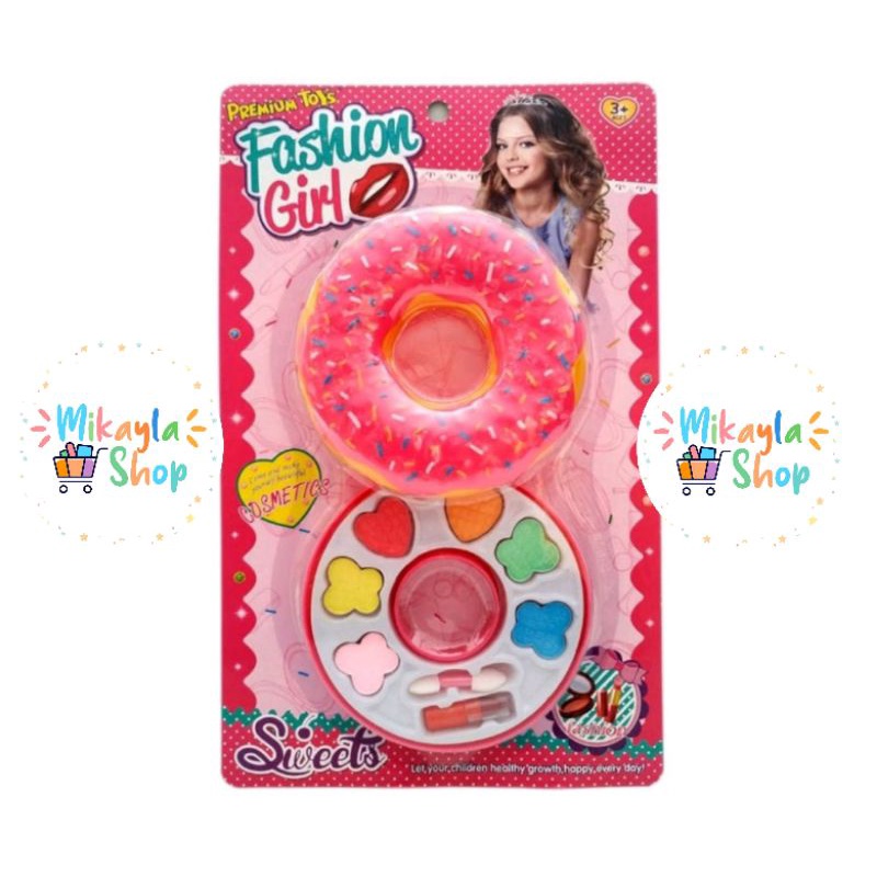 Mainan Make Up Anak/ Kosmetik Anak Bentuk Mainan Donat