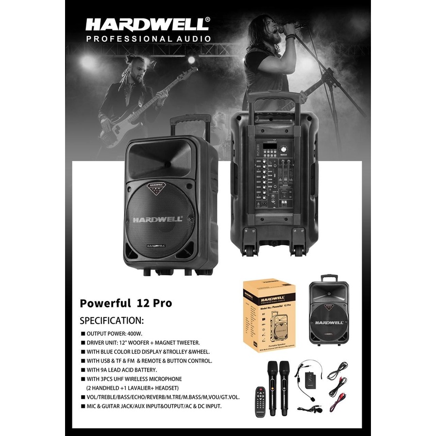 Speaker Portable Hardwell Powerfull 12 PRO / Powerfull 12PRO Original