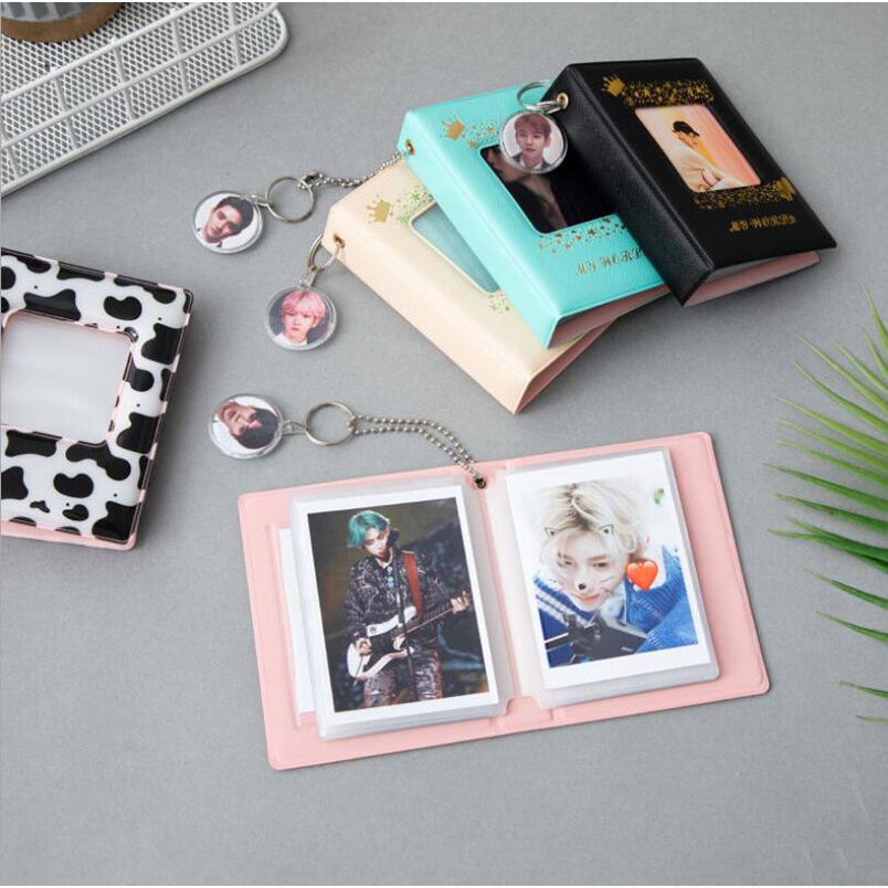 3 inch Photo Album 32 Pockets Cute Cow Card Holder for KPOP LOMO Card Photocards Collection