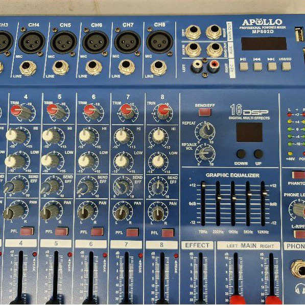 Power Mixer 8 Channel Apollo Usb Eq Effect Vocal Original