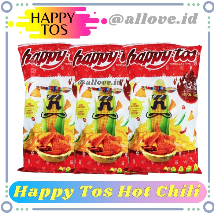 

Happy Tos Snack Tortilla Chips Hot Chili 140 Gr