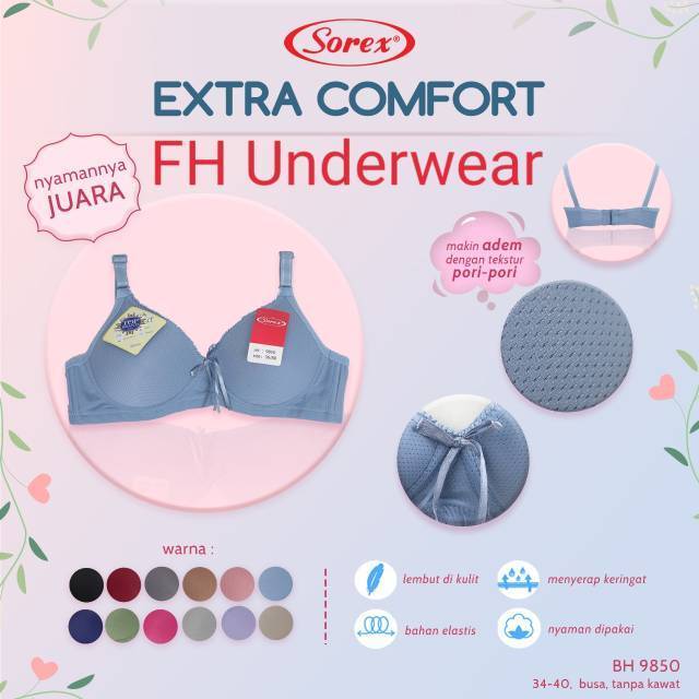 Grosir Bra sorex 9850 Extra Comfort tanpa kawat