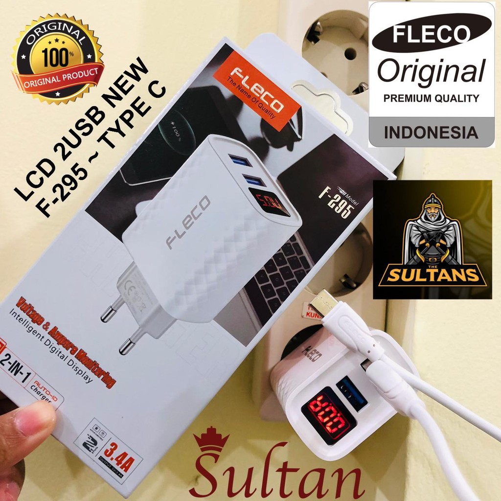 CHARGER FLECO F290 adaptor/CASAN FLECO LED F-290 type-c/f295 type-c QUALCOM 3.0 SUPPORT VOOC