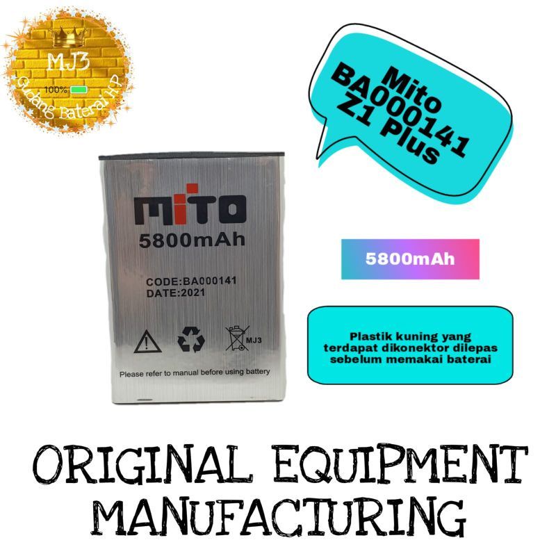 BATERAI BATTERY BATRE ORIGINAL  MITO BA000141 Z1+ Z1 Plus