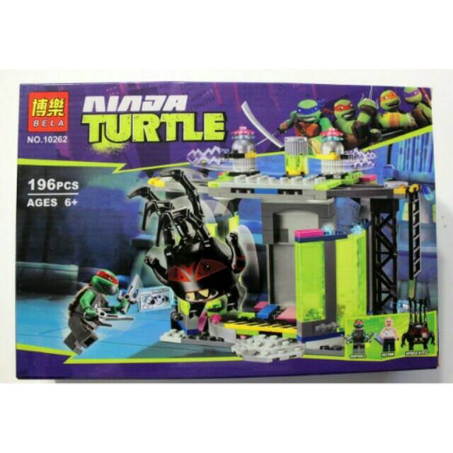 Lego bela ninja turtle mutation chamber unleashed 196 pcs seri  10262