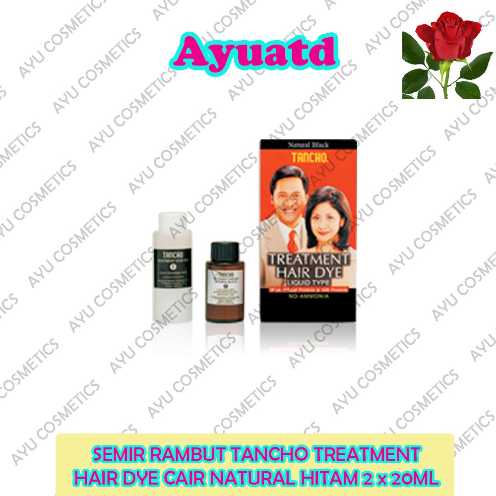 Semir rambut tancho treatment hair dye cair natural hitam 2 x 20 ml