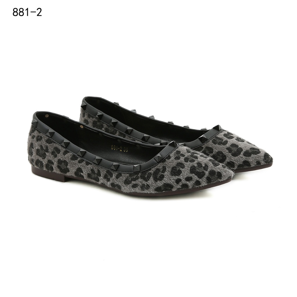 V Leopard Flat. Shoes #881-2