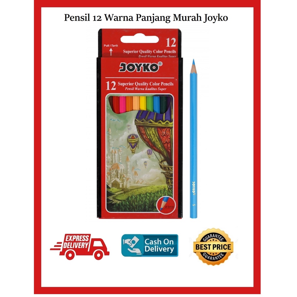 

PENSIL 12 WARNA JOYKO PANJANG MURAH CP-100