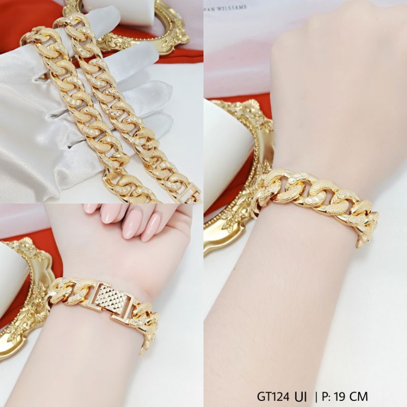 GELANG TANGAN SISIK NAGA LAPIS EMAS 24K