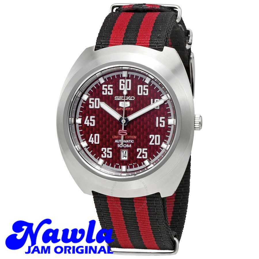 Seiko 5 Sports SRPA87K1 Retro Red Dial - Jam Tangan Pria SRPA87