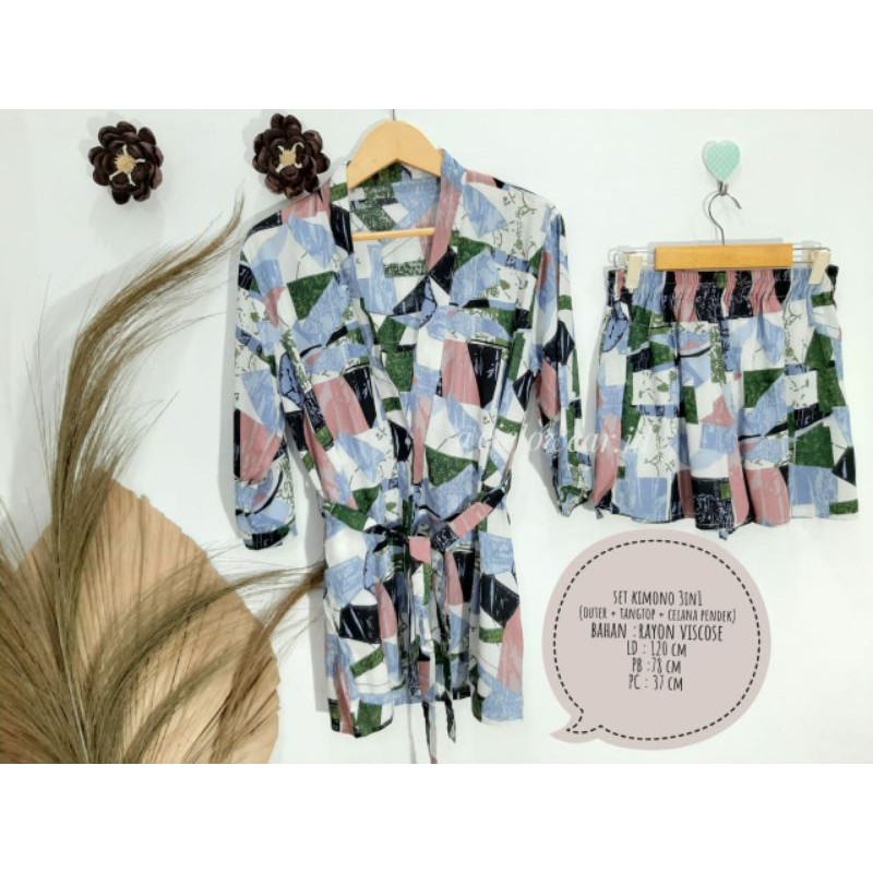set kimono 3in1 rayon viscose