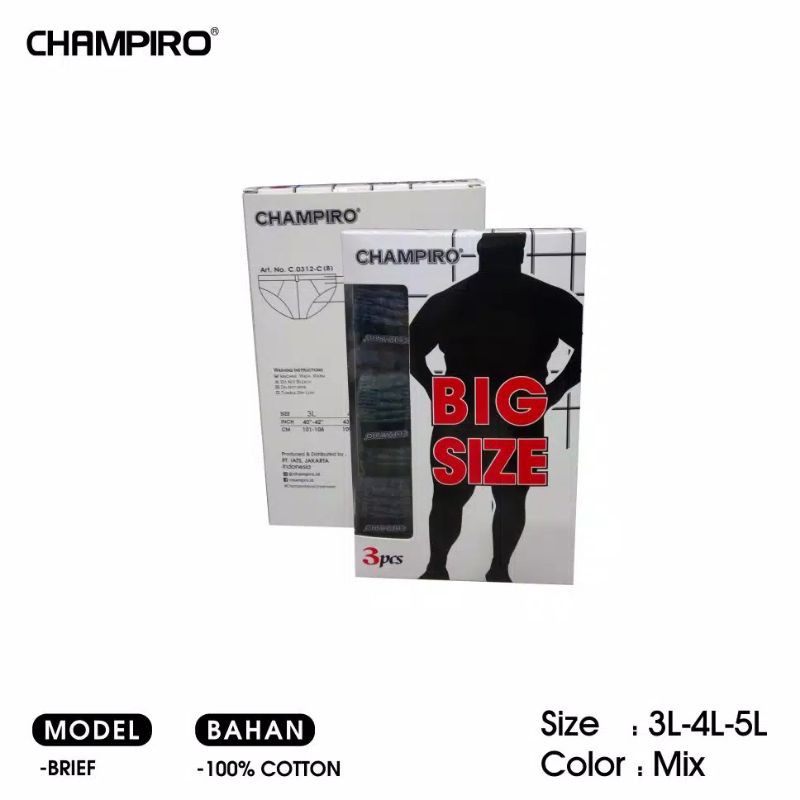 CHAMPIRO CD pria dewasa BIG SIZE C0312B Sekotak isinya 3Pcs